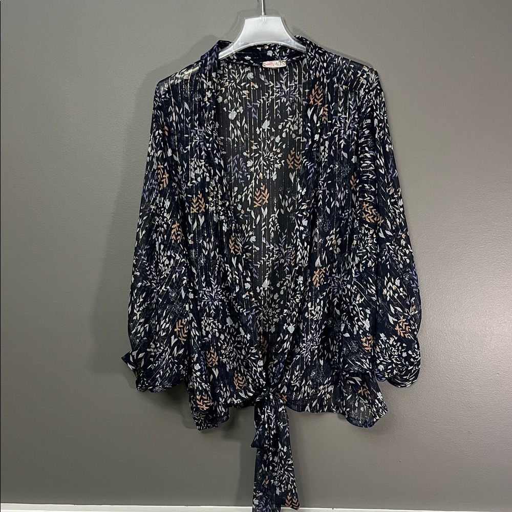 Free People Floral Print Women's Blouse Top - Size L